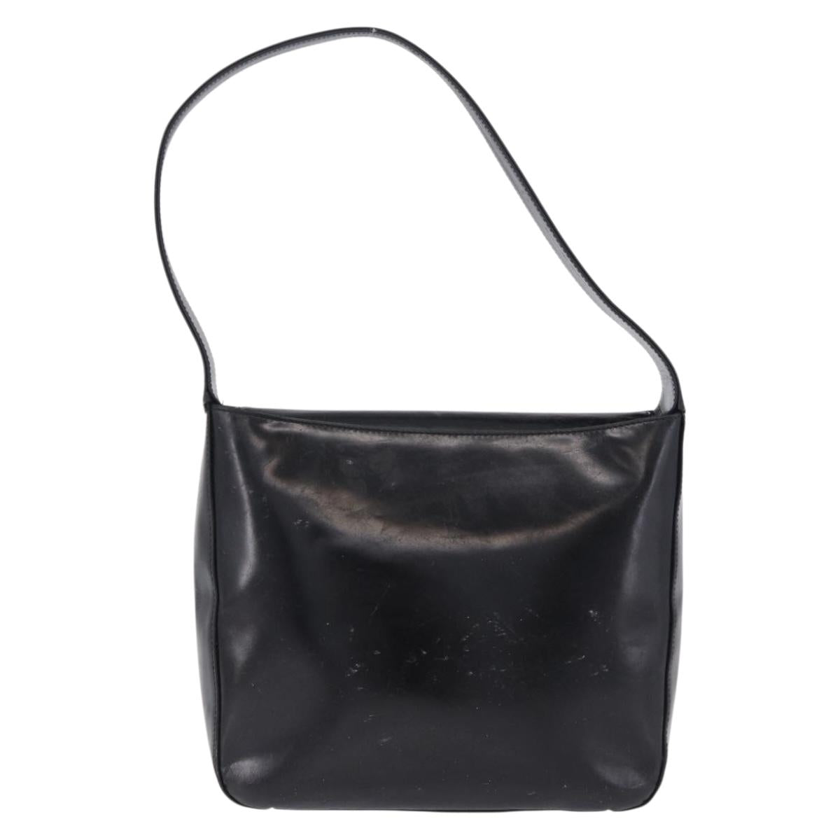 GUCCI Shoulder Bag Patent Black Auth ep15810