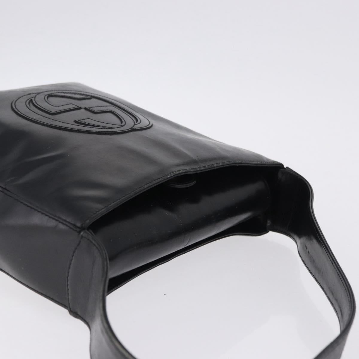 GUCCI Shoulder Bag Patent Black Auth ep15810