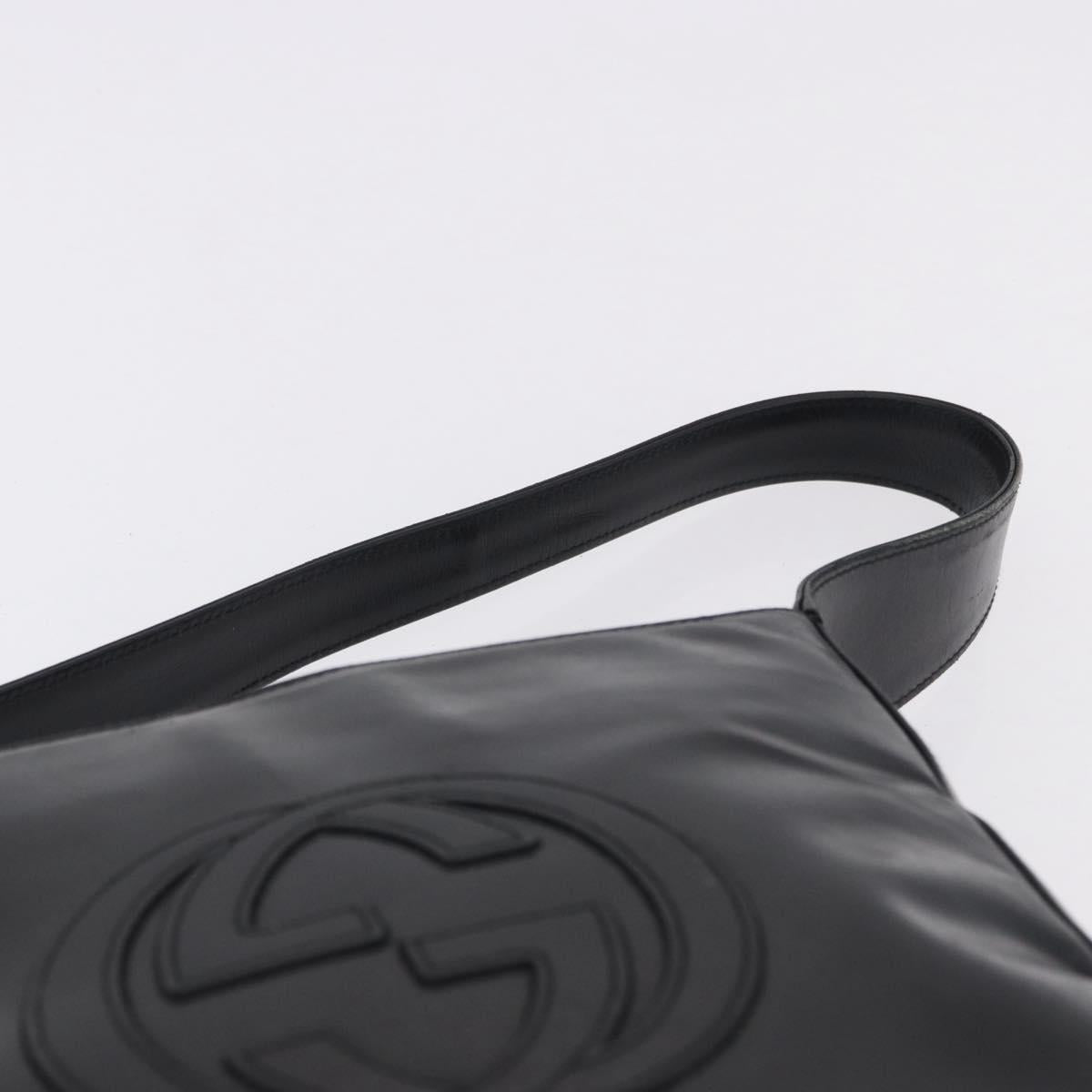 GUCCI Shoulder Bag Patent Black Auth ep15810