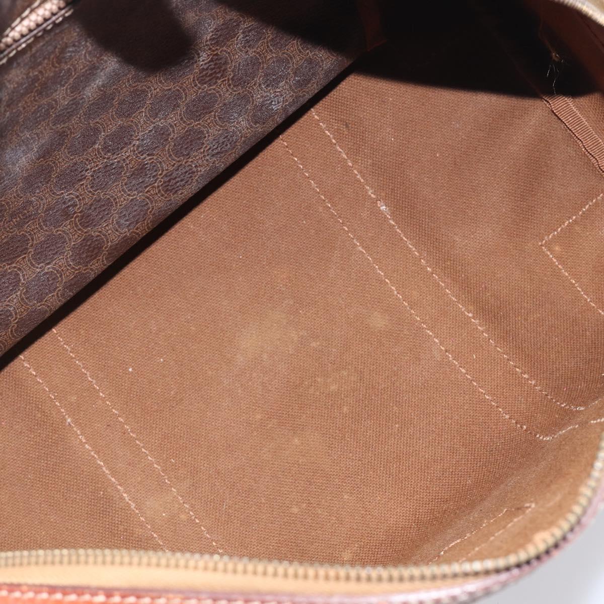 CELINE Macadam Hand Bag PVC Leather Brown Gold Tone Auth ep15813