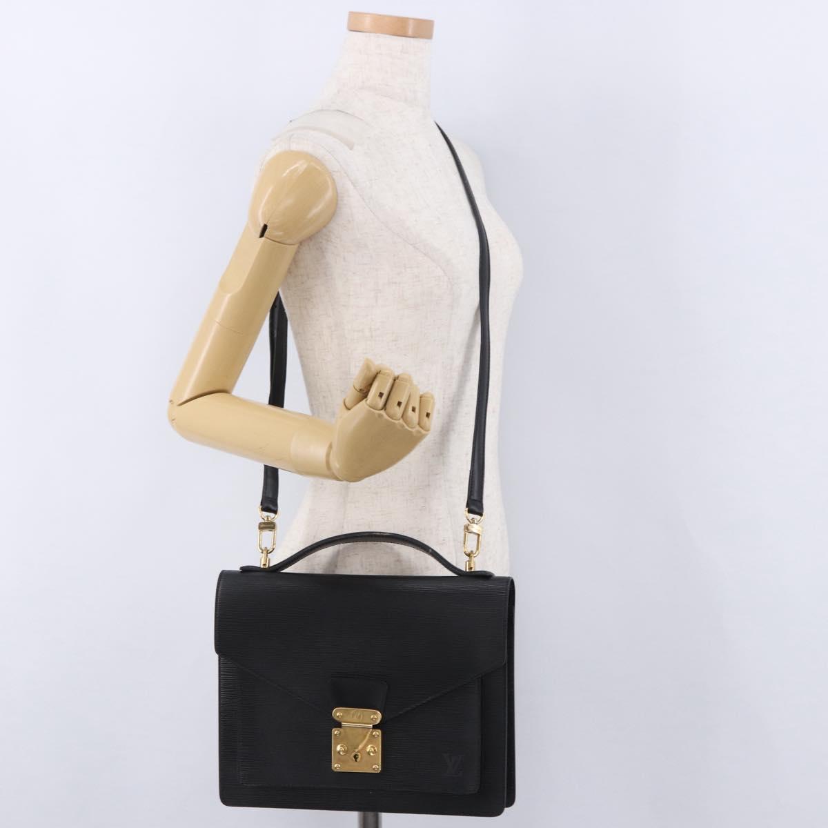 LOUIS VUITTON Epi Monceau Hand Bag Black M52122 LV Auth ep15816A