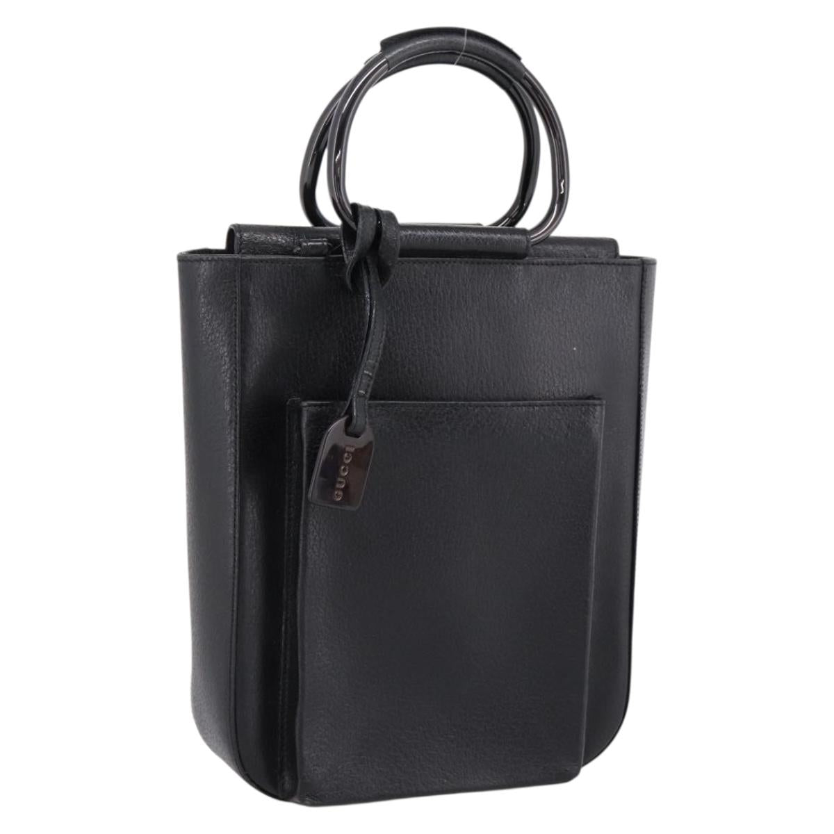 GUCCI Hand Bag Leather Black 002 1793 0463 Auth ep15822