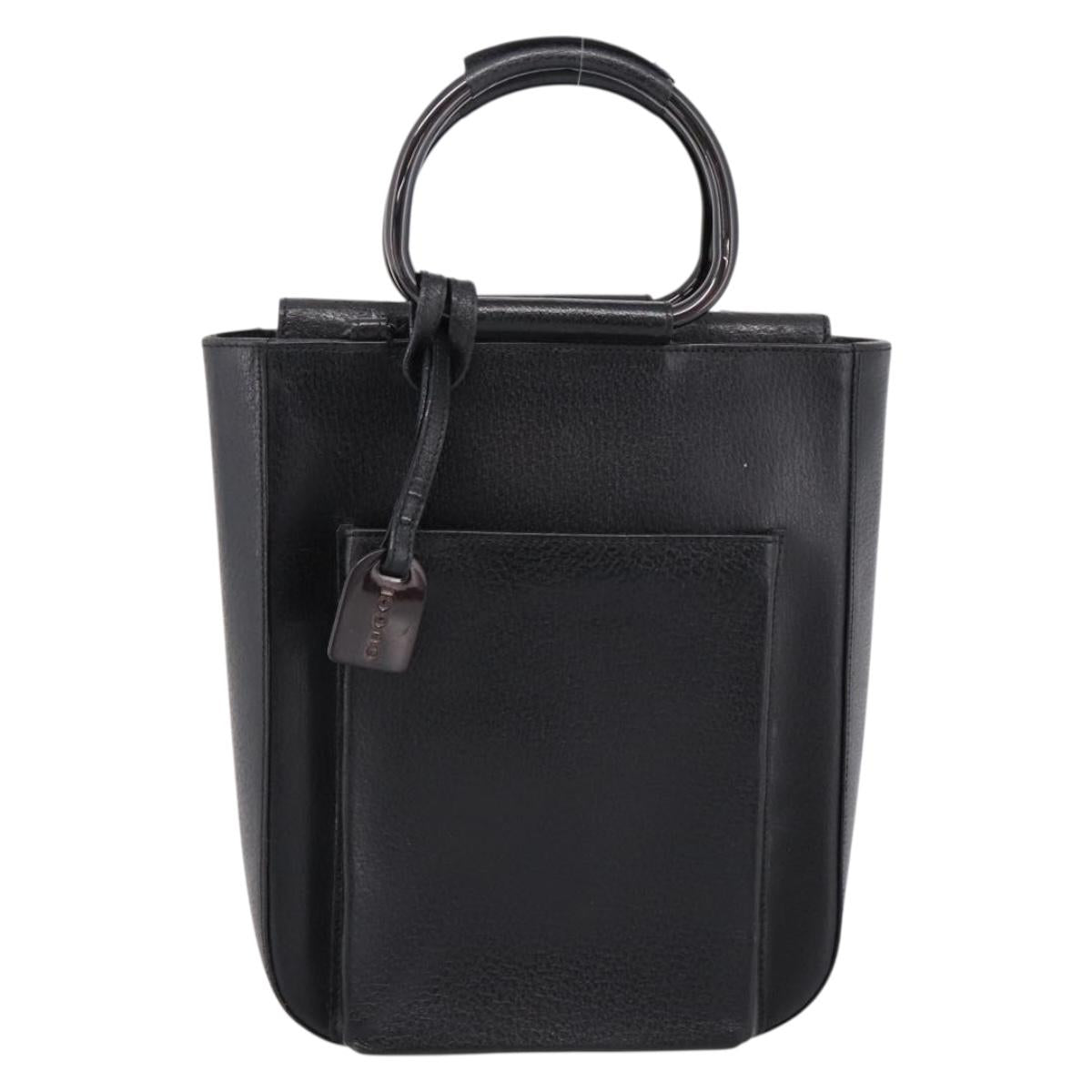 GUCCI Hand Bag Leather Black 002 1793 0463 Auth ep15822