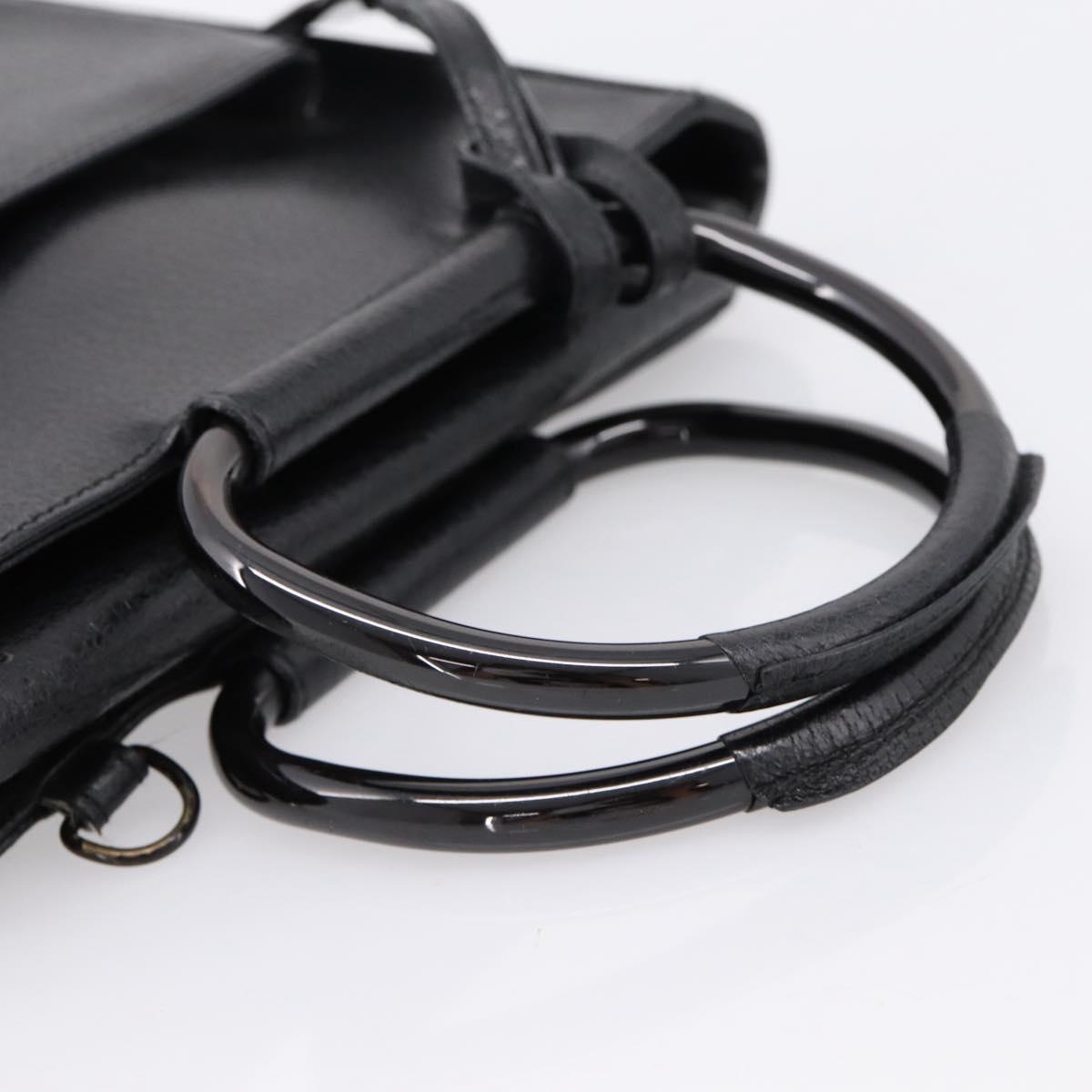 GUCCI Hand Bag Leather Black 002 1793 0463 Auth ep15822
