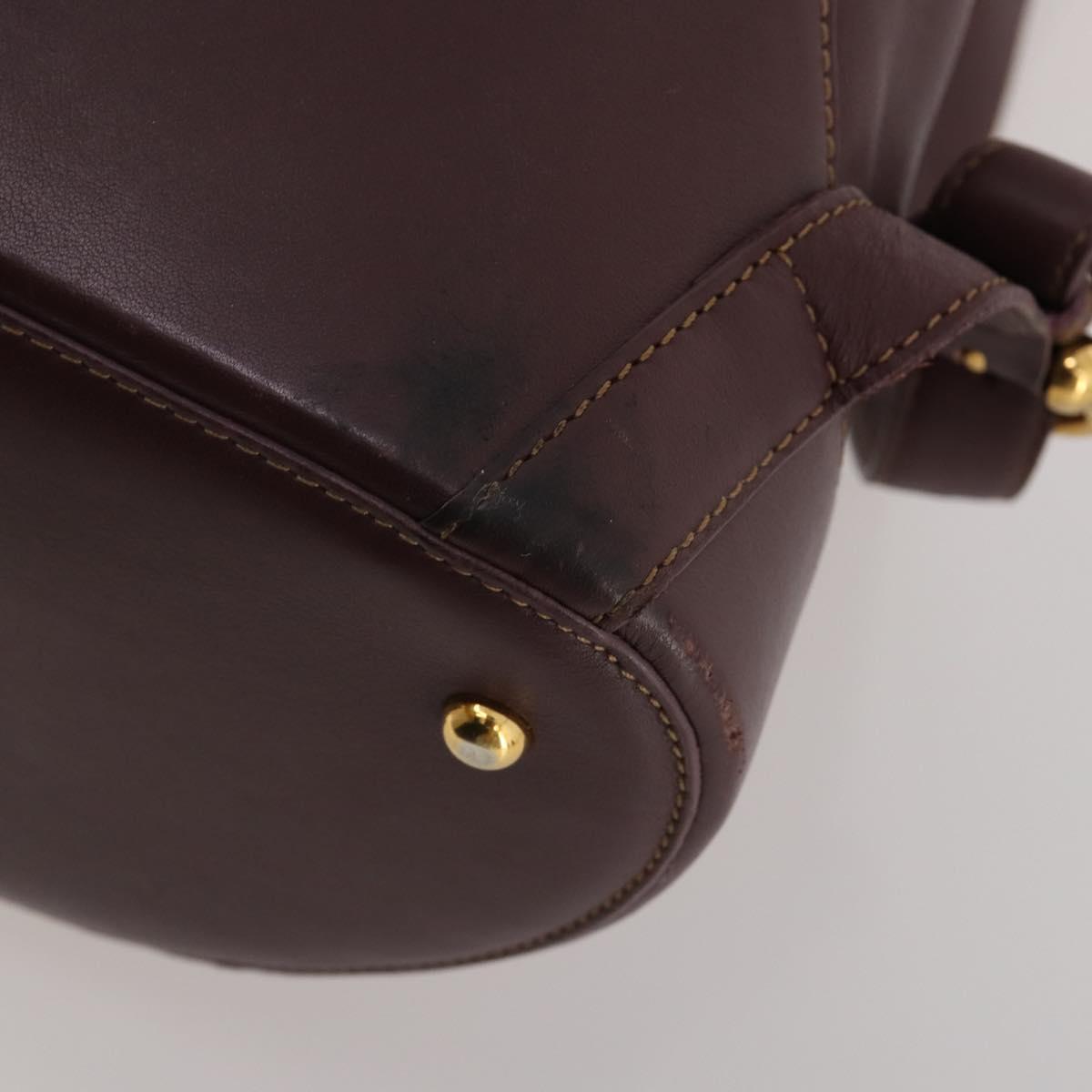LOEWE Backpack Leather Bordeaux Gold Tone Auth ep15823