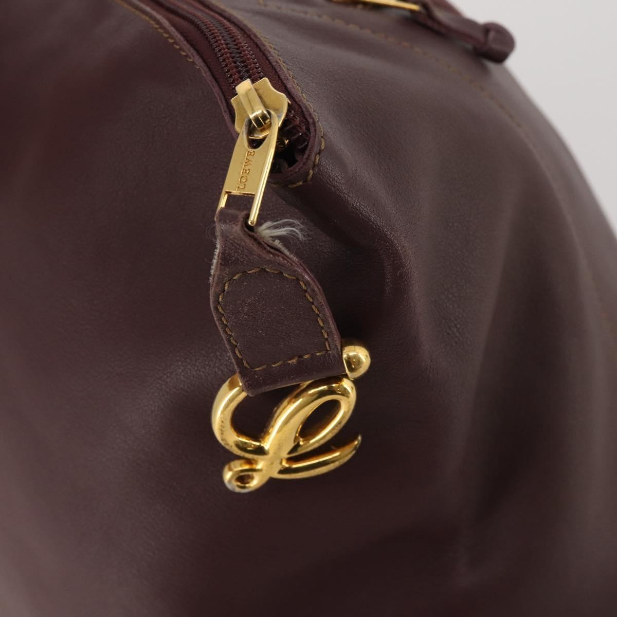 LOEWE Backpack Leather Bordeaux Gold Tone Auth ep15823