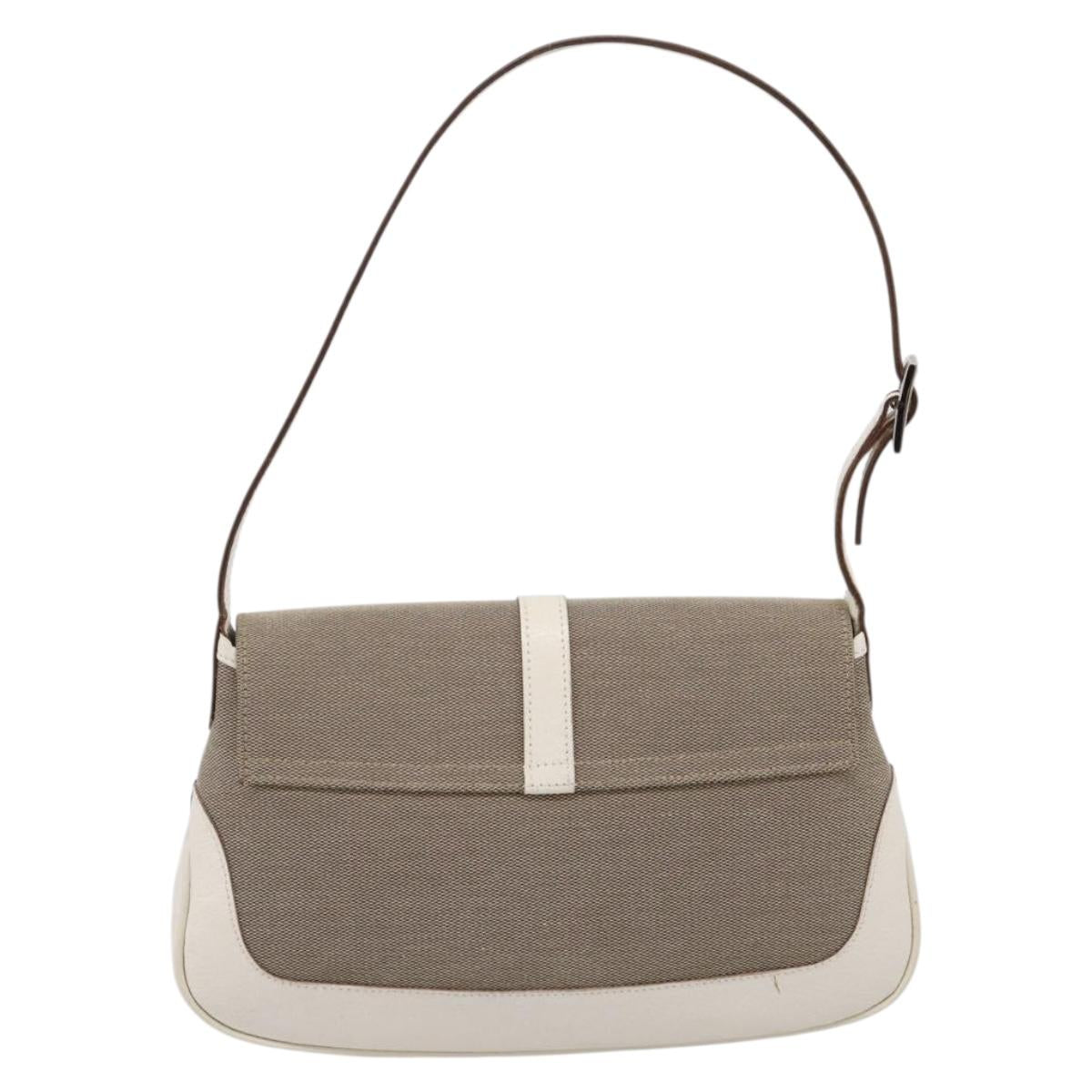 GUCCI Jackie Shoulder Bag Canvas Beige Silver 001 3824 Auth ep15824A