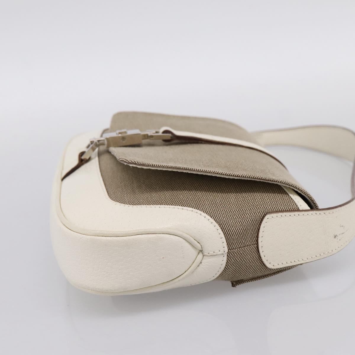 GUCCI Jackie Shoulder Bag Canvas Beige Silver 001 3824 Auth ep15824A