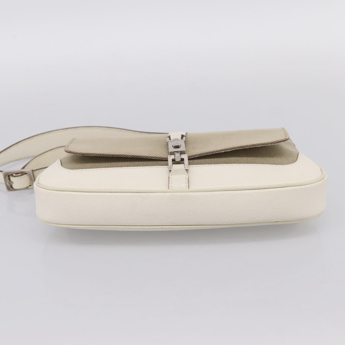 GUCCI Jackie Shoulder Bag Canvas Beige Silver 001 3824 Auth ep15824A