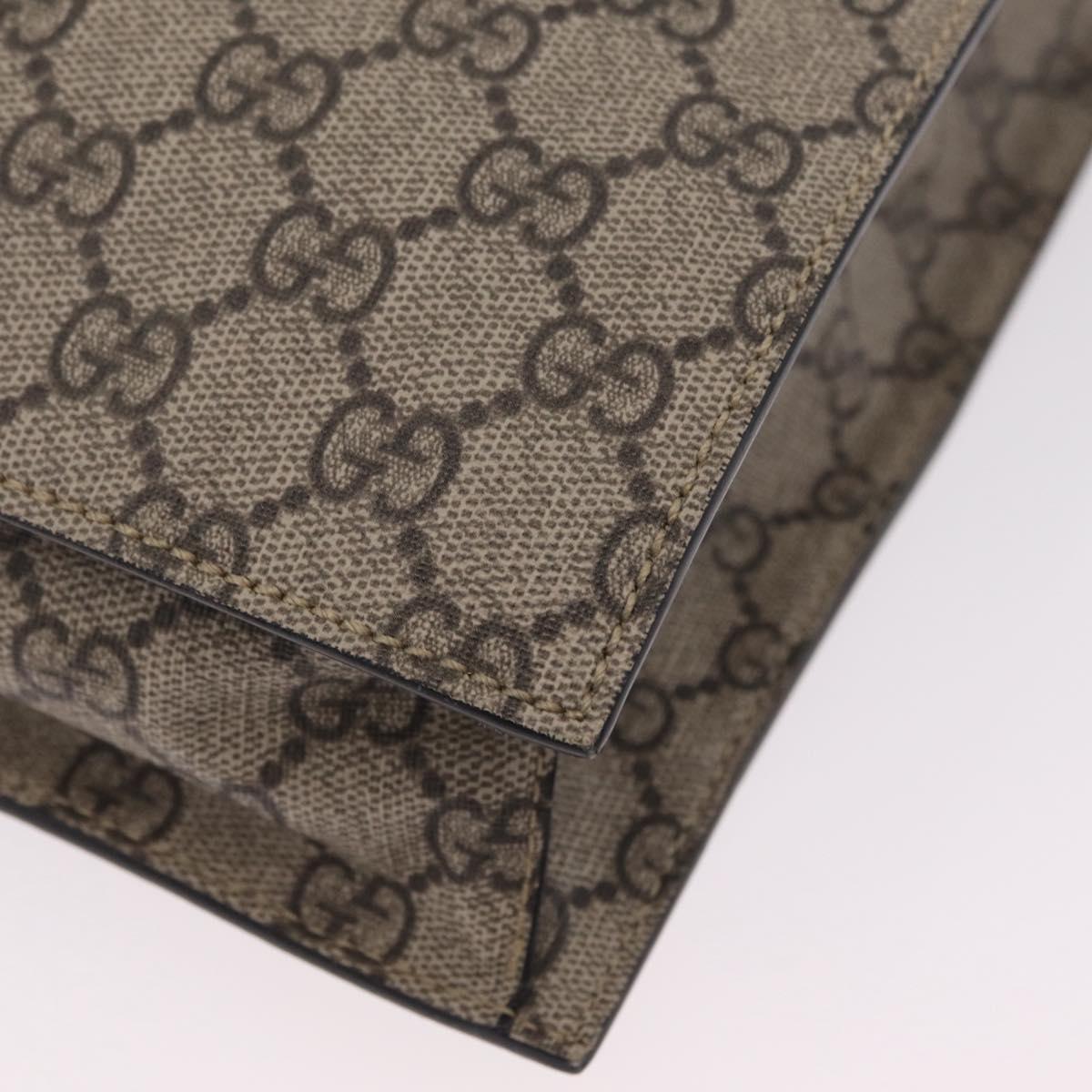 GUCCI GG Supreme Web Sherry Line Hand Bag PVC 2way Beige 456217 Auth ep15827A