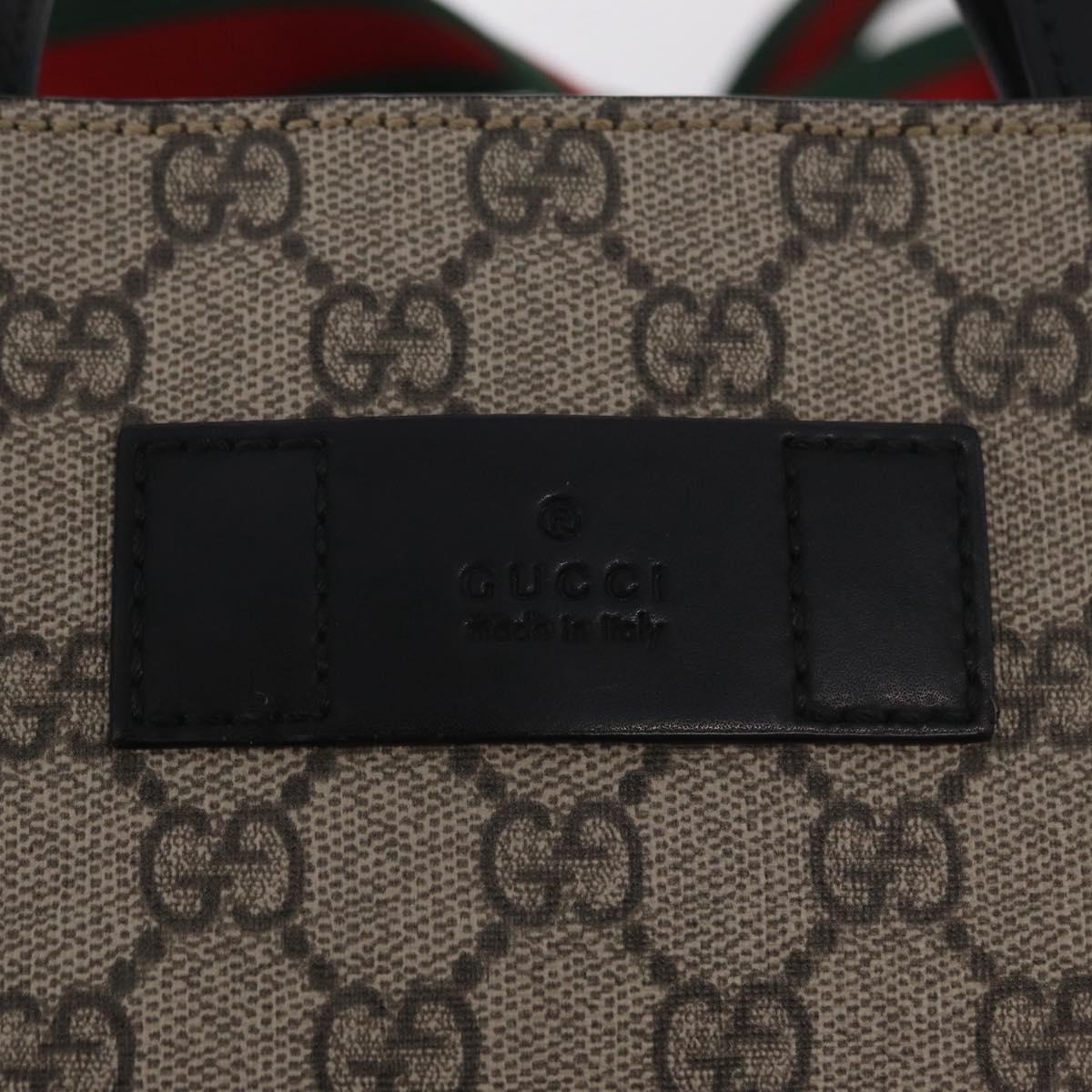 GUCCI GG Supreme Web Sherry Line Hand Bag PVC 2way Beige 456217 Auth ep15827A