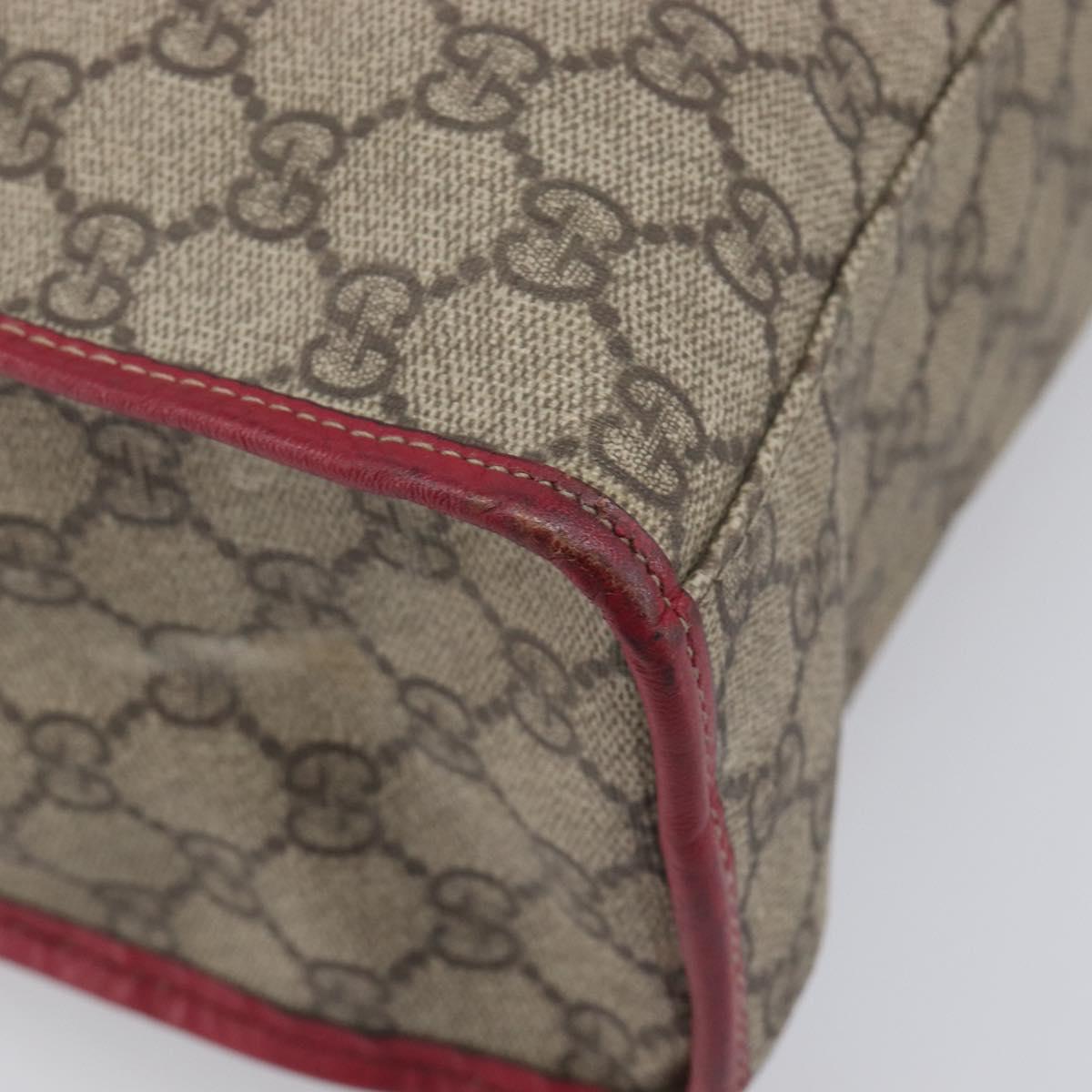 GUCCI GG Supreme Sherry Line Hand Bag PVC Beige Gold 201445 Auth ep15828
