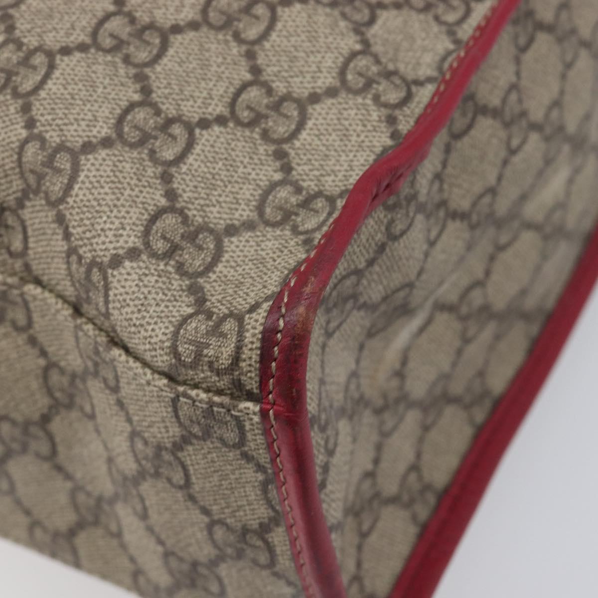 GUCCI GG Supreme Sherry Line Hand Bag PVC Beige Gold 201445 Auth ep15828