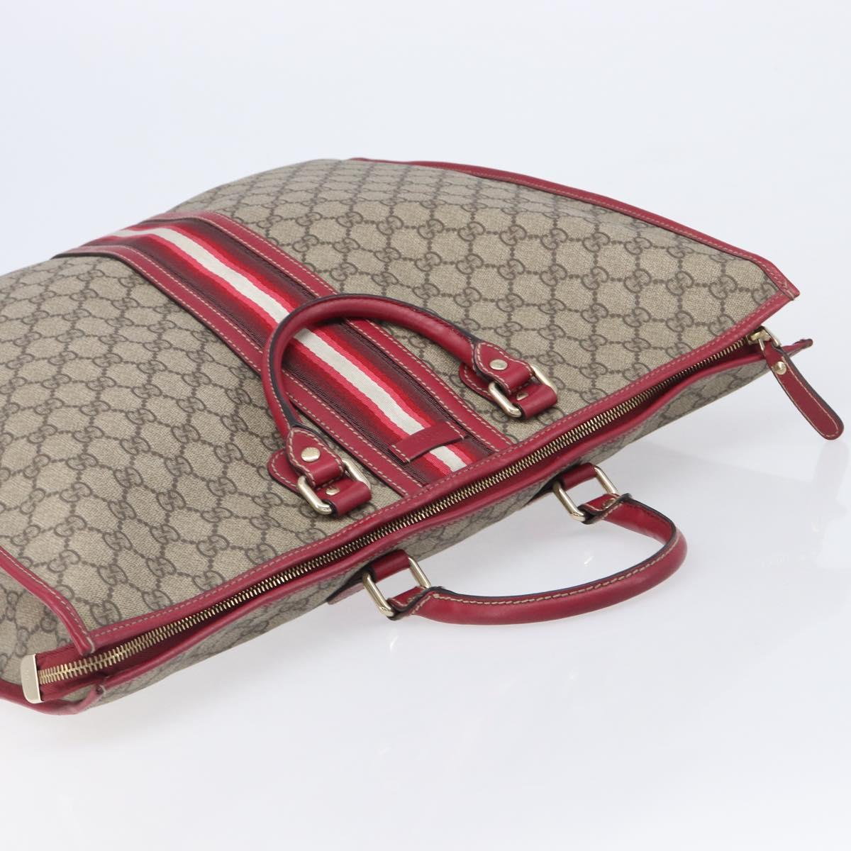 GUCCI GG Supreme Sherry Line Hand Bag PVC Beige Gold 201445 Auth ep15828