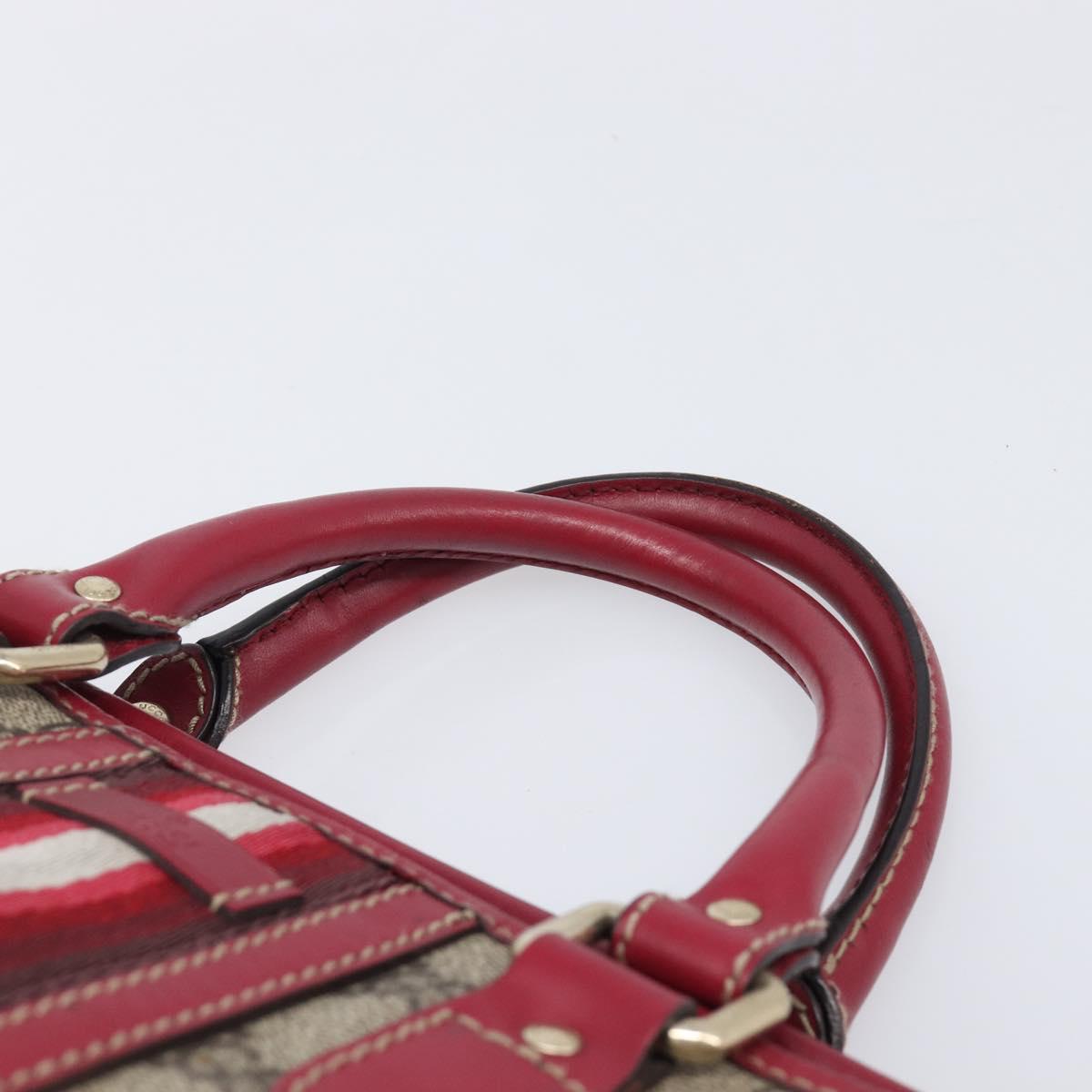 GUCCI GG Supreme Sherry Line Hand Bag PVC Beige Gold 201445 Auth ep15828