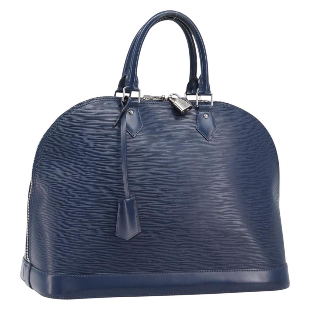 LOUIS VUITTON Epi Alma GM Hand Bag Andigo Blue M40628 LV Auth ep15831