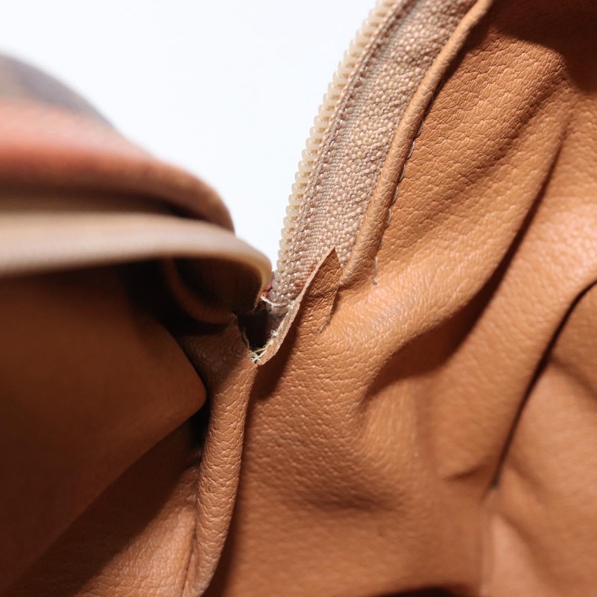 CELINE Macadam Canvas Hand Bag PVC Leather Brown Gold Auth ep15838