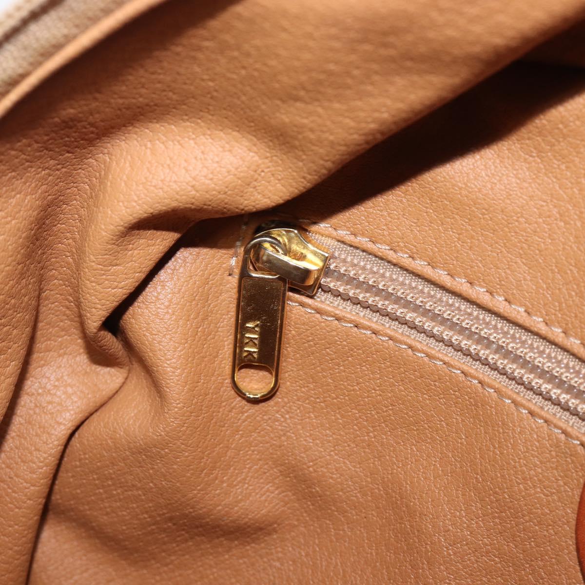 CELINE Macadam Canvas Hand Bag PVC Leather Brown Gold Auth ep15838