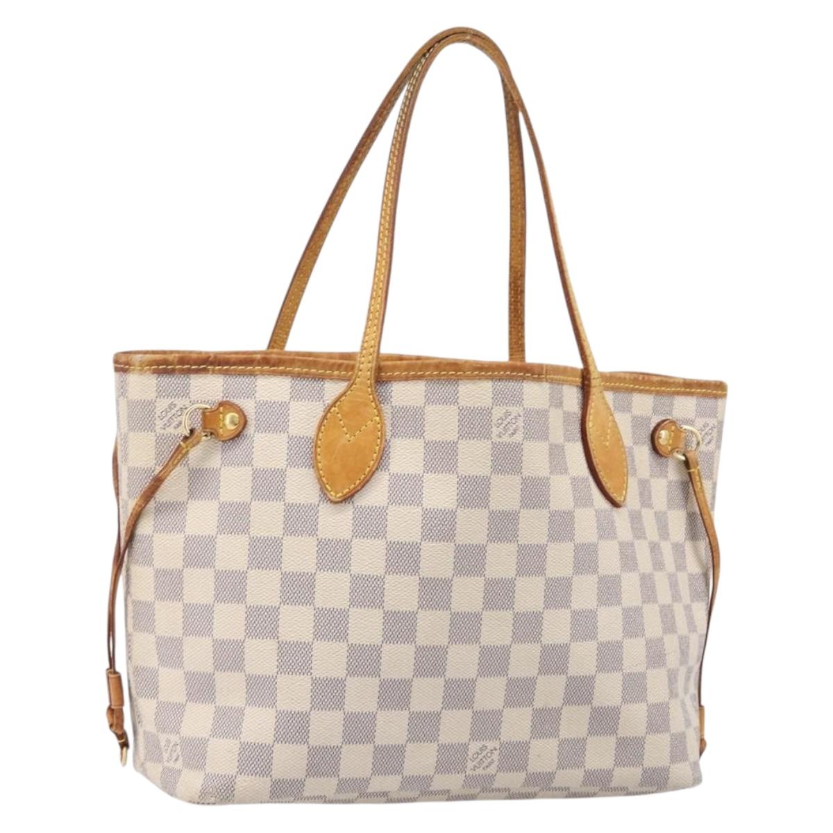 LOUIS VUITTON Damier Azur Neverfull PM Tote Bag N41362 LV Auth ep15839