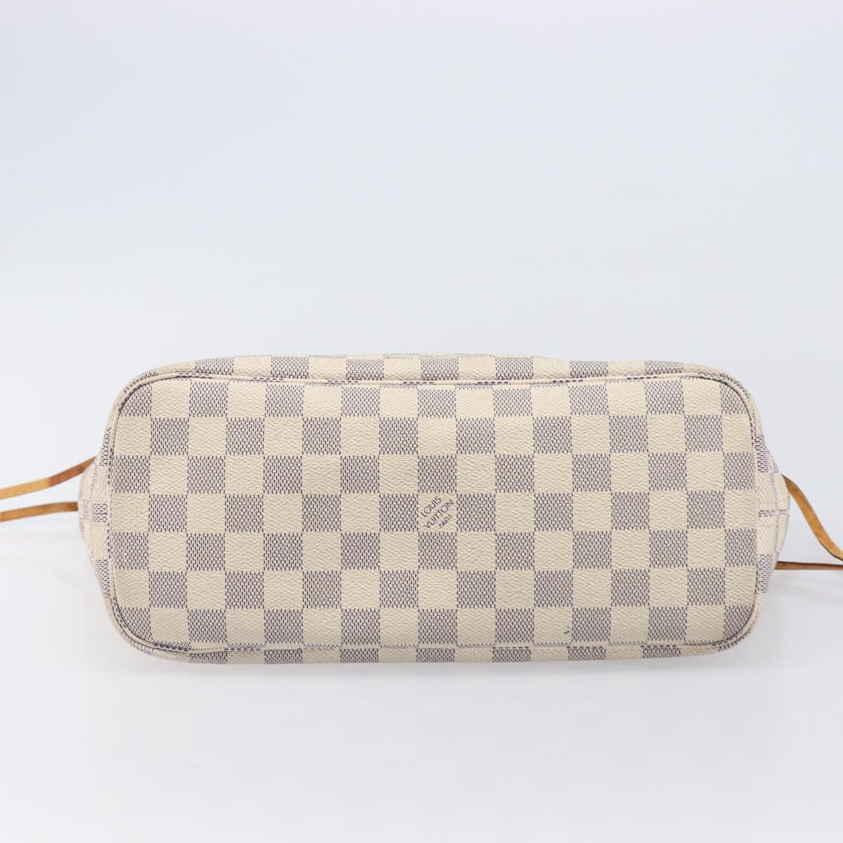 LOUIS VUITTON Damier Azur Neverfull PM Tote Bag N41362 LV Auth ep15839