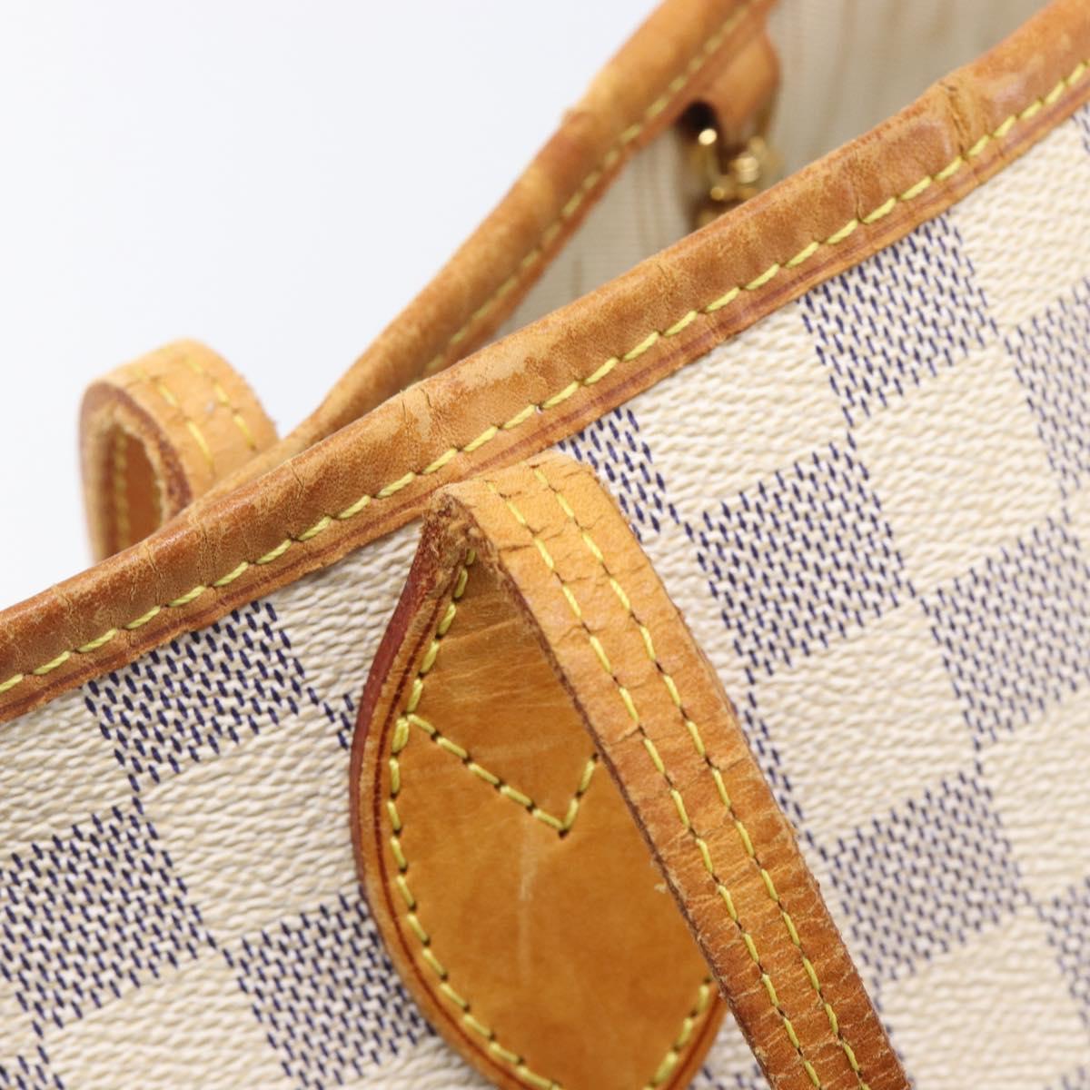 LOUIS VUITTON Damier Azur Neverfull PM Tote Bag N41362 LV Auth ep15839