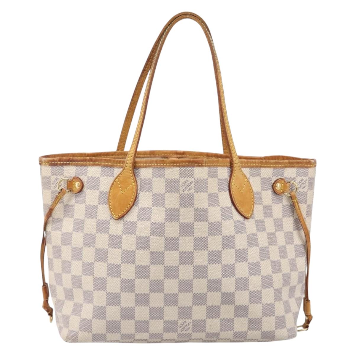 LOUIS VUITTON Damier Azur Neverfull PM Tote Bag N41362 LV Auth ep15839