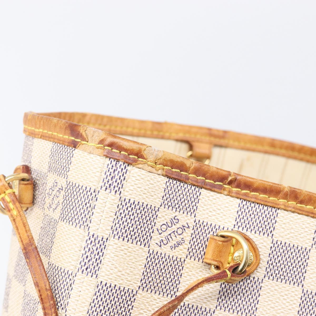 LOUIS VUITTON Damier Azur Neverfull PM Tote Bag N41362 LV Auth ep15839