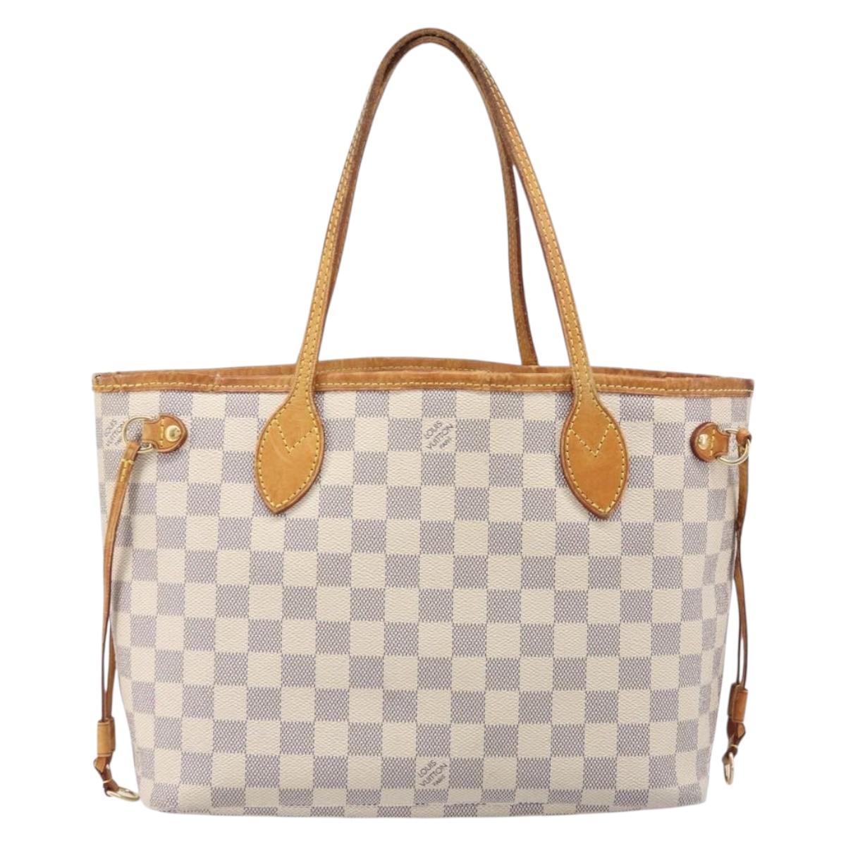 LOUIS VUITTON Damier Azur Neverfull PM Tote Bag N41362 LV Auth ep15839