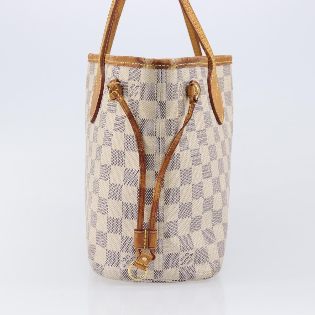 LOUIS VUITTON Damier Azur Neverfull PM Tote Bag N41362 LV Auth ep15839