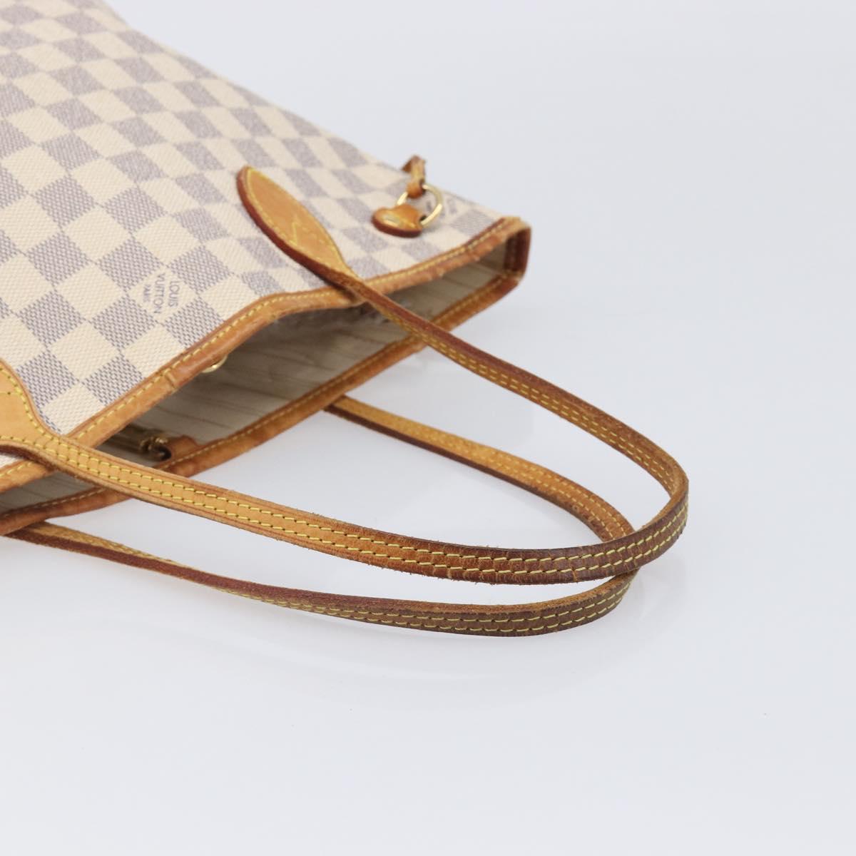 LOUIS VUITTON Damier Azur Neverfull PM Tote Bag N41362 LV Auth ep15839