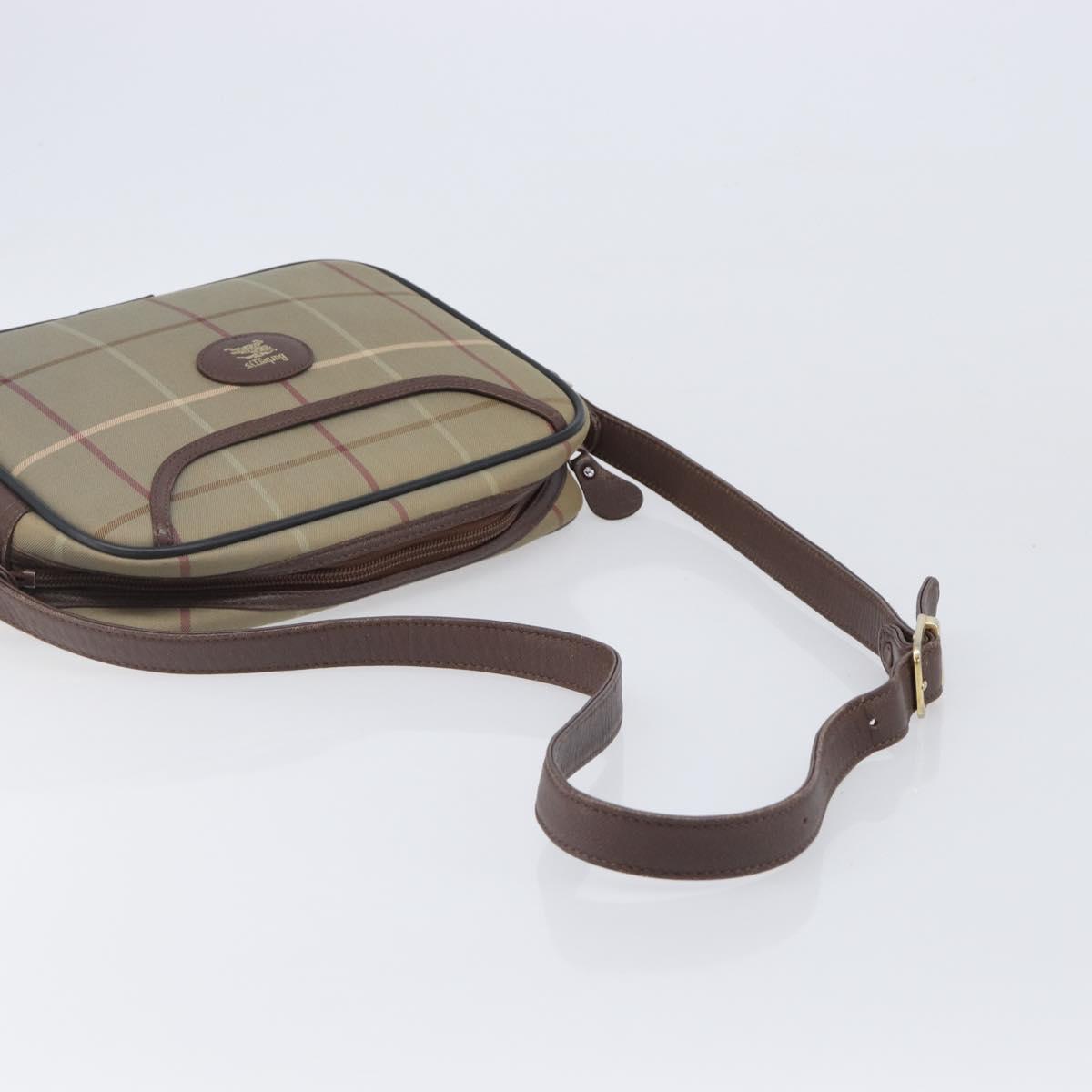 Burberrys Nova Check Shoulder Bag Canvas Beige Gold Auth ep15843
