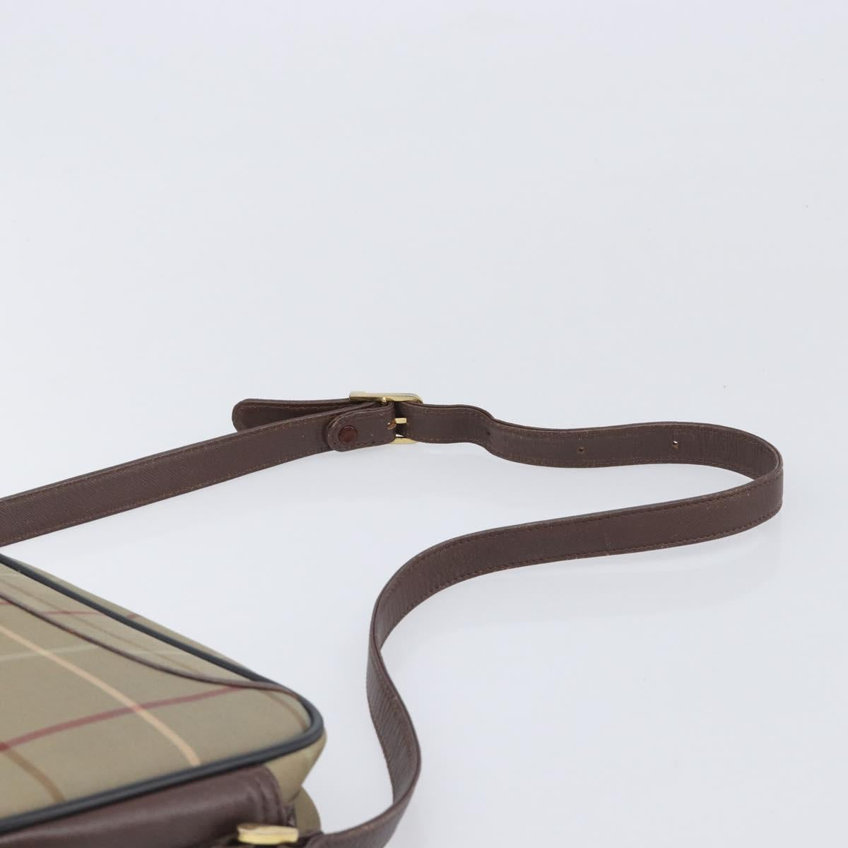 Burberrys Nova Check Shoulder Bag Canvas Beige Gold Auth ep15843