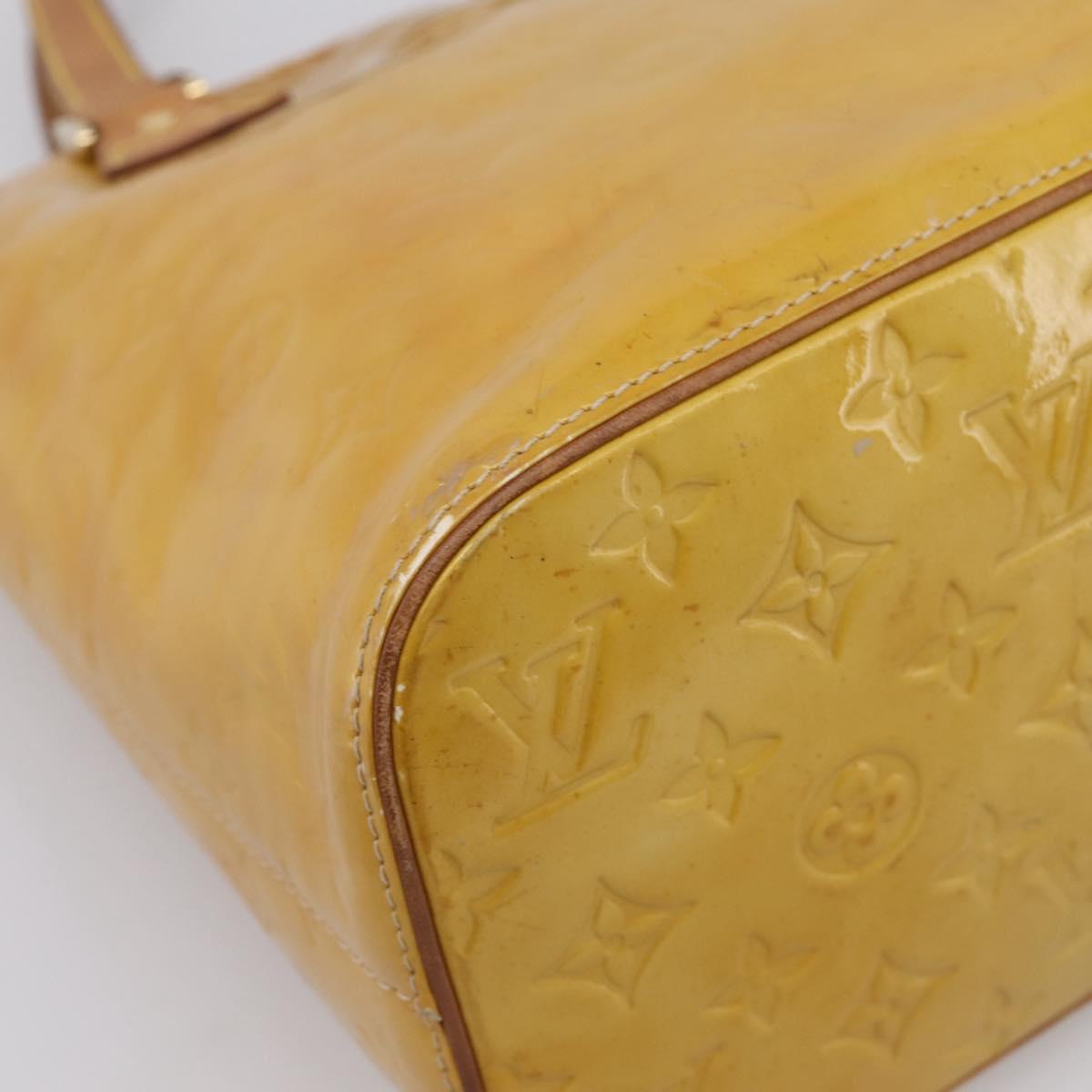 LOUIS VUITTON Monogram Vernis Houston Hand Bag Beige M91004 LV Auth ep15845