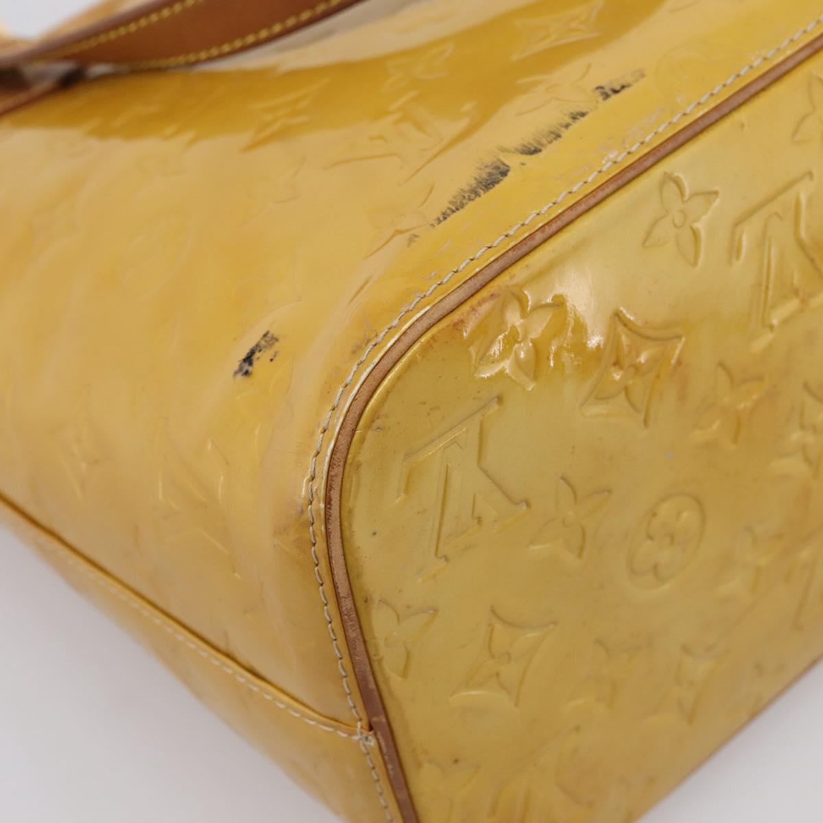 LOUIS VUITTON Monogram Vernis Houston Hand Bag Beige M91004 LV Auth ep15845
