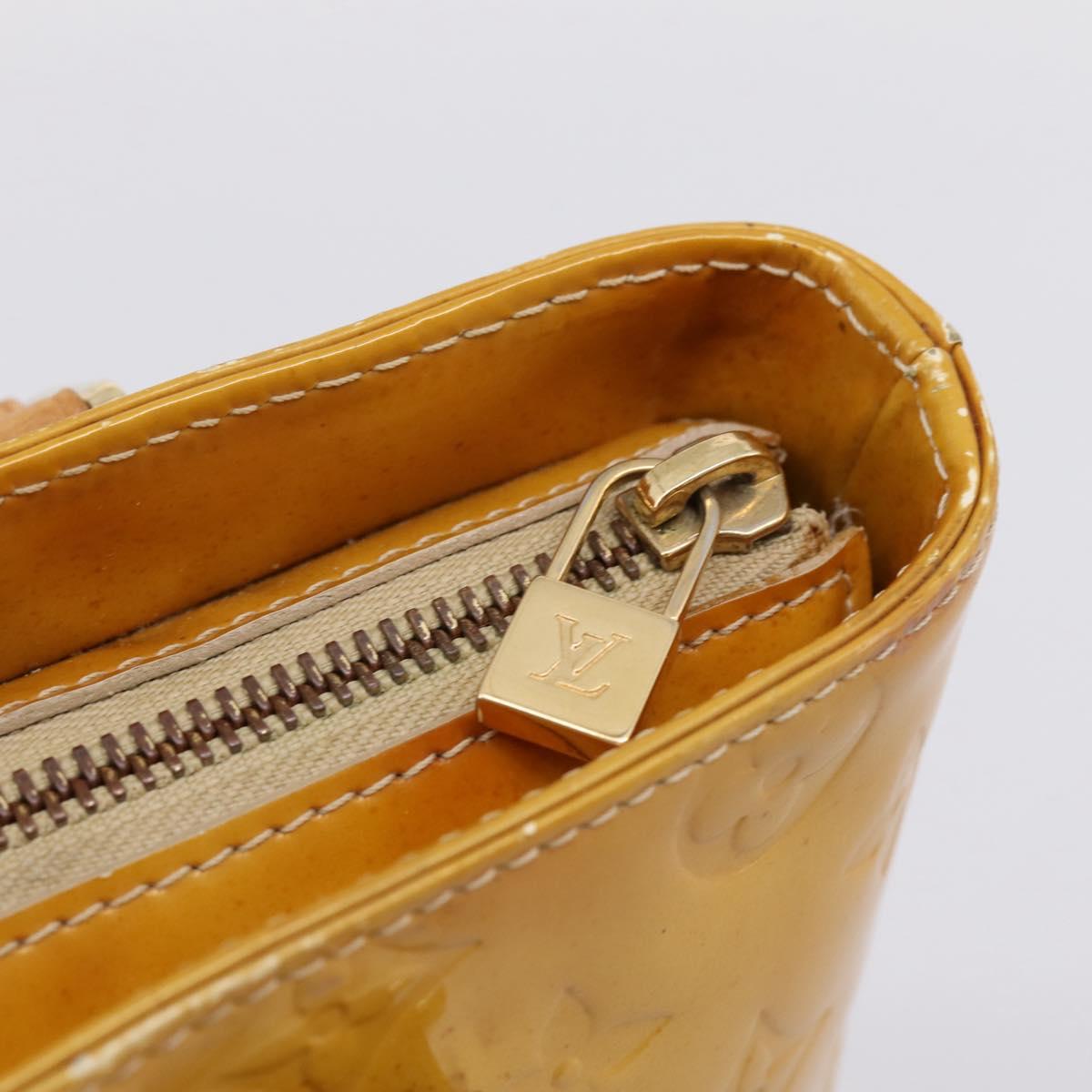 LOUIS VUITTON Monogram Vernis Houston Hand Bag Beige M91004 LV Auth ep15845