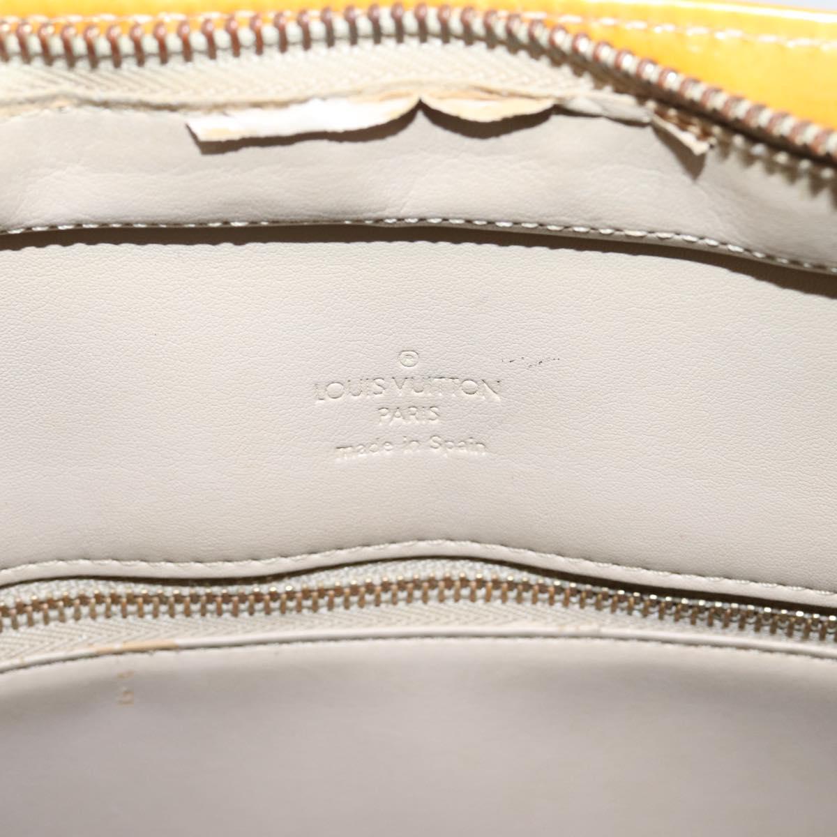 LOUIS VUITTON Monogram Vernis Houston Hand Bag Beige M91004 LV Auth ep15845