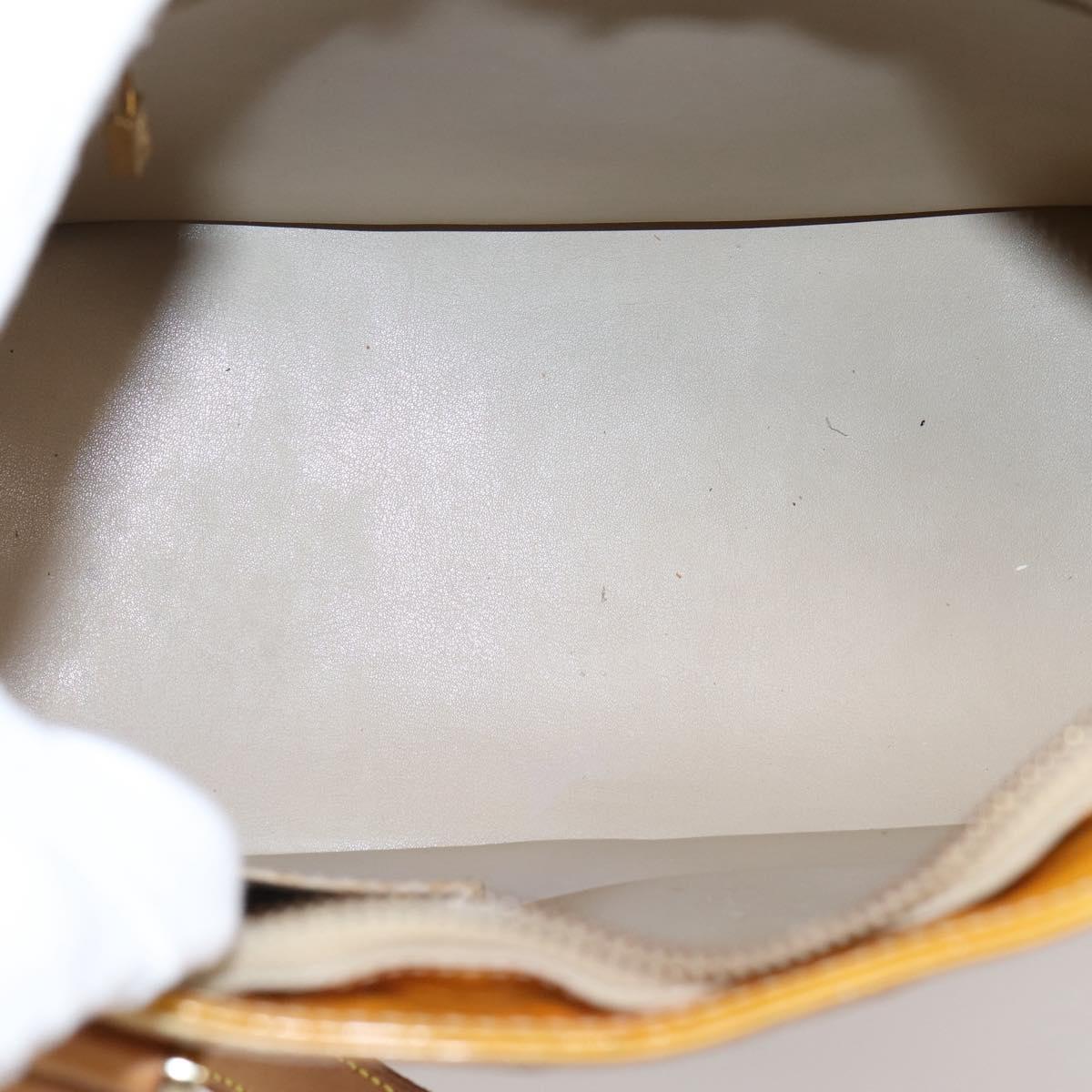 LOUIS VUITTON Monogram Vernis Houston Hand Bag Beige M91004 LV Auth ep15845