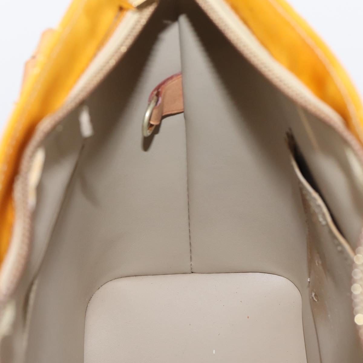 LOUIS VUITTON Monogram Vernis Houston Hand Bag Beige M91004 LV Auth ep15845