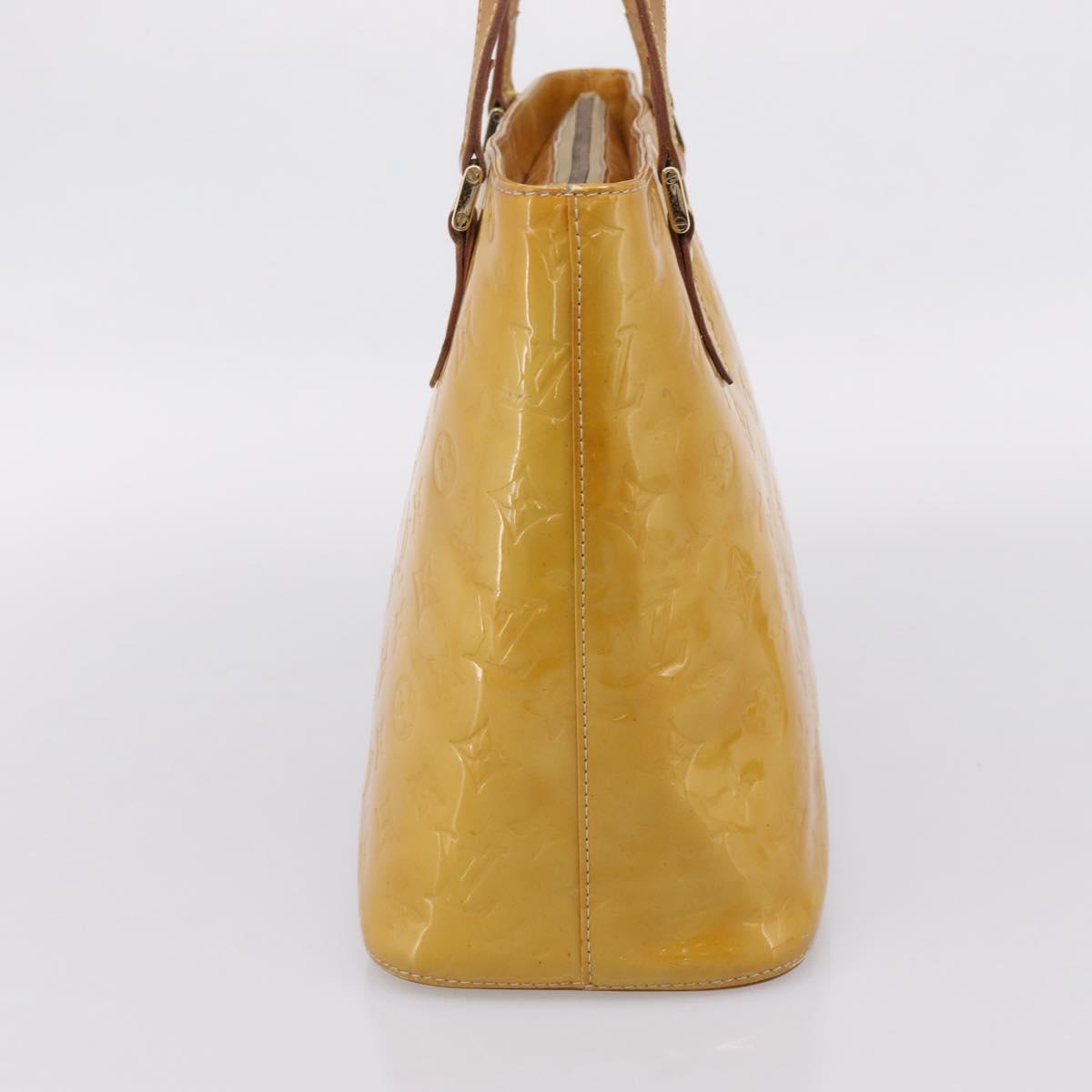 LOUIS VUITTON Monogram Vernis Houston Hand Bag Beige M91004 LV Auth ep15845