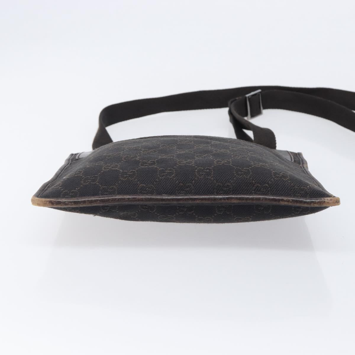 GUCCI GG Canvas Shoulder Bag Black Silver 27639 Auth ep15846