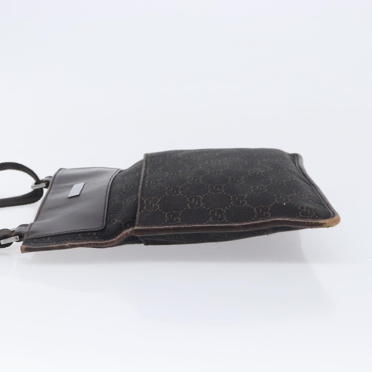 GUCCI GG Canvas Shoulder Bag Black Silver 27639 Auth ep15846