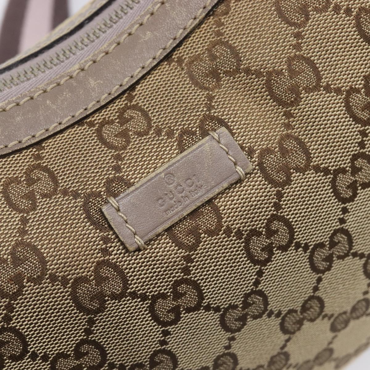 GUCCI GG Canvas Sherry Line Shoulder Bag Beige Gold 181092 Auth ep15849