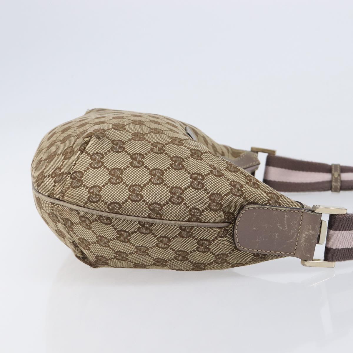 GUCCI GG Canvas Sherry Line Shoulder Bag Beige Gold 181092 Auth ep15849
