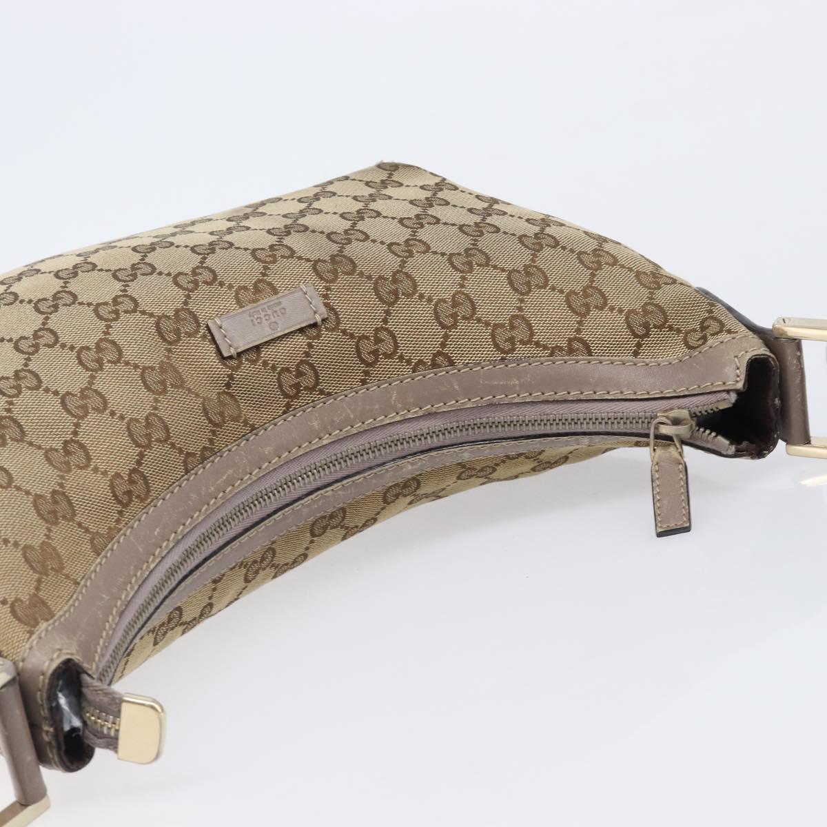 GUCCI GG Canvas Sherry Line Shoulder Bag Beige Gold 181092 Auth ep15849