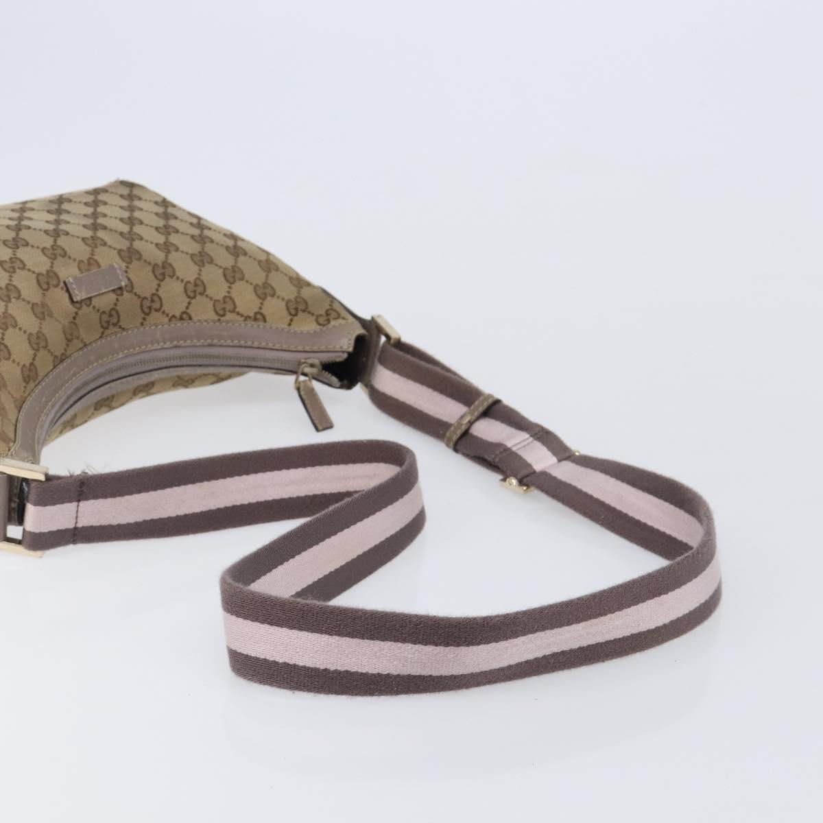 GUCCI GG Canvas Sherry Line Shoulder Bag Beige Gold 181092 Auth ep15849
