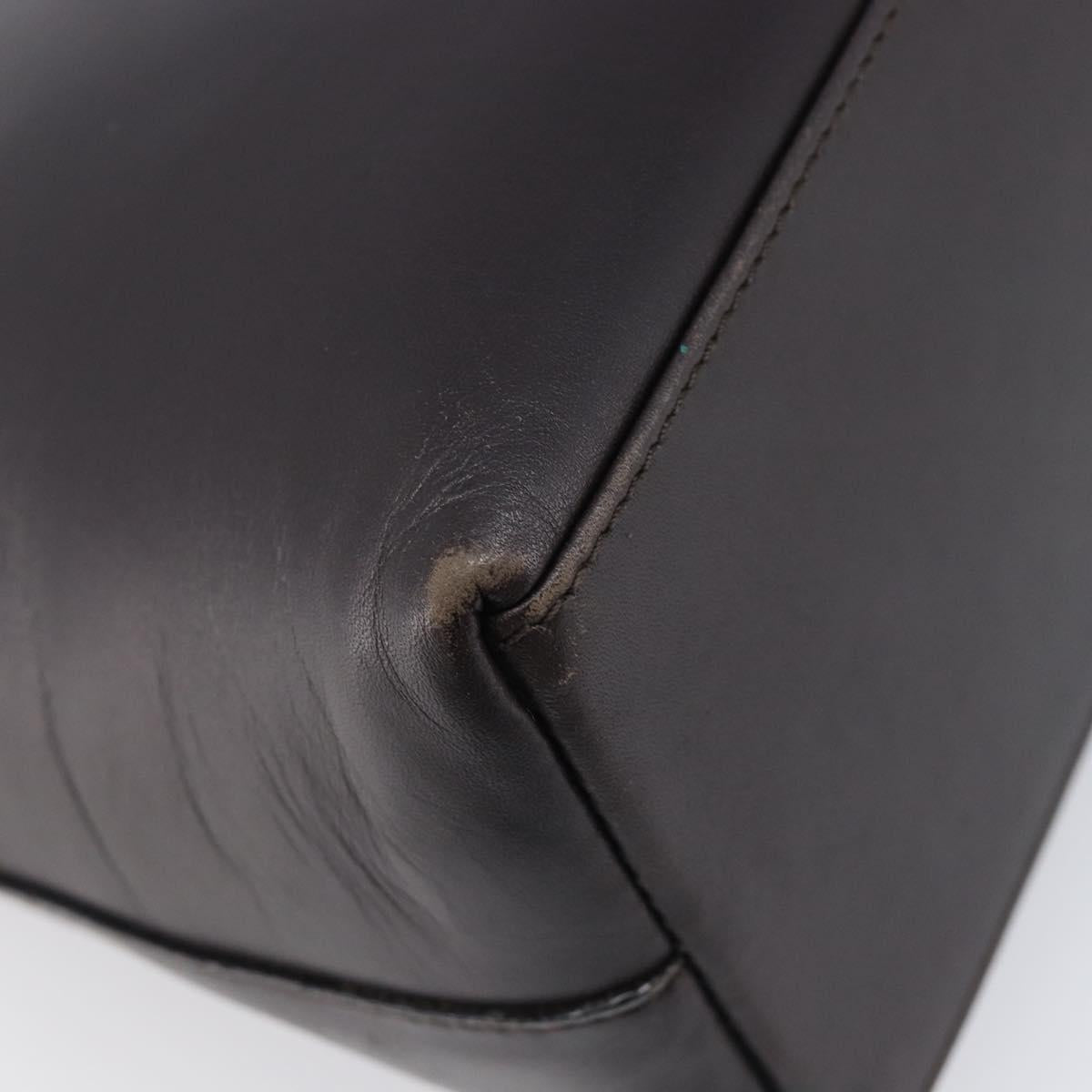 GUCCI Bamboo Hand Bag Leather Dark Brown Gold 001 3008 Auth ep15854