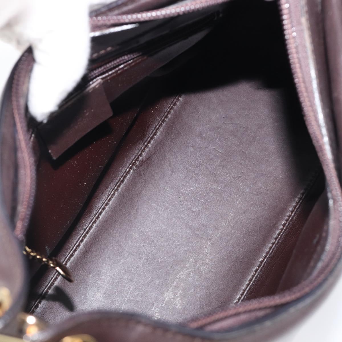 GUCCI Bamboo Hand Bag Leather Dark Brown Gold 001 3008 Auth ep15854