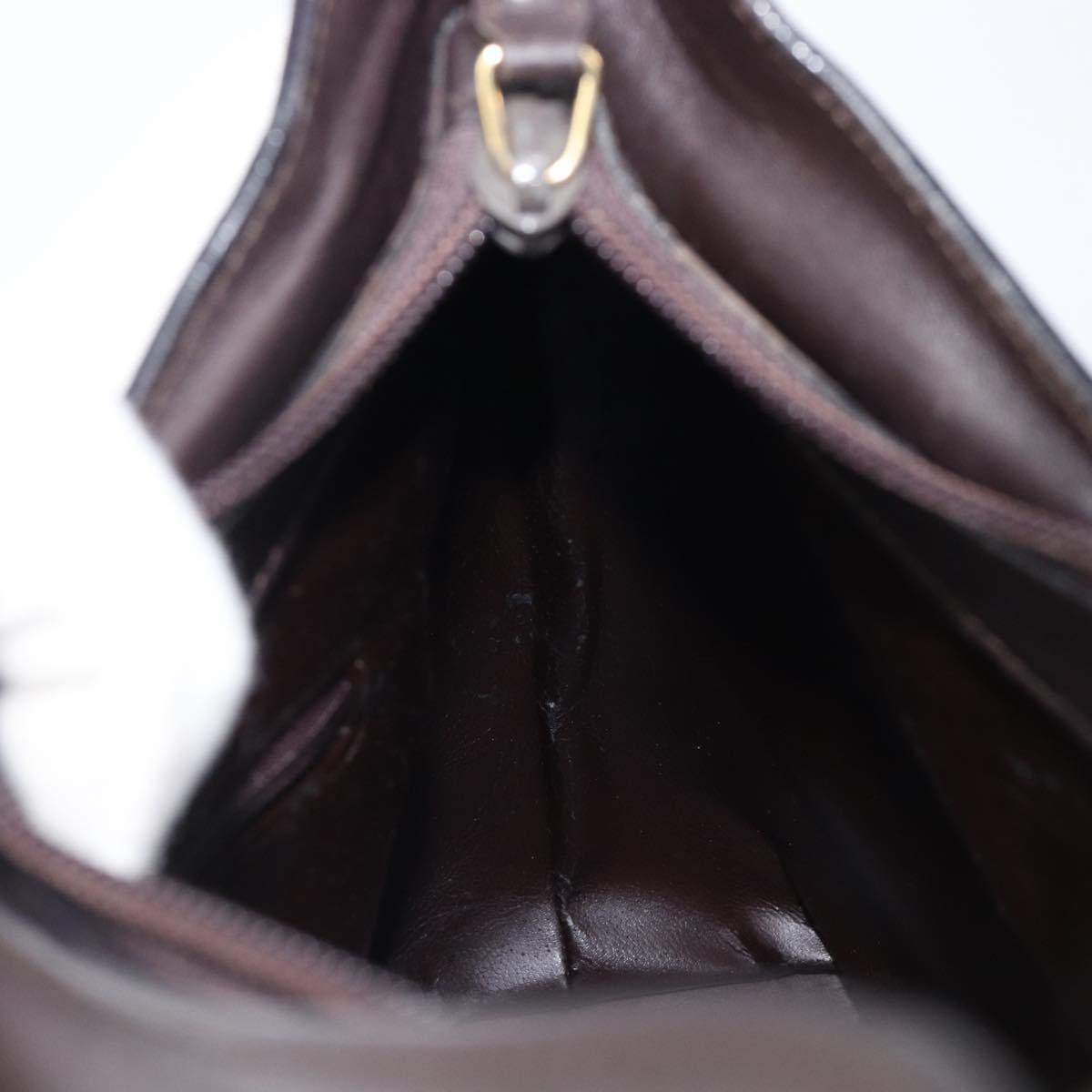 GUCCI Bamboo Hand Bag Leather Dark Brown Gold 001 3008 Auth ep15854