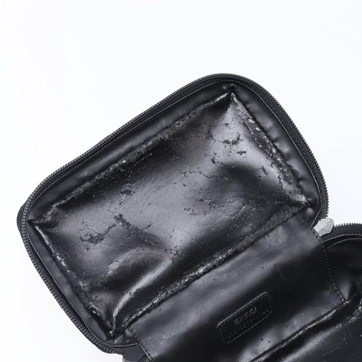 GUCCI Horsebit Vanity Bag Hand Bag Suede Black Silver 032 1705 0141 Auth ep15860