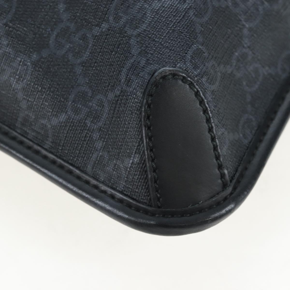 GUCCI GG Supreme Sherry Line Shoulder Bag PVC Black 599521 Auth ep15871A